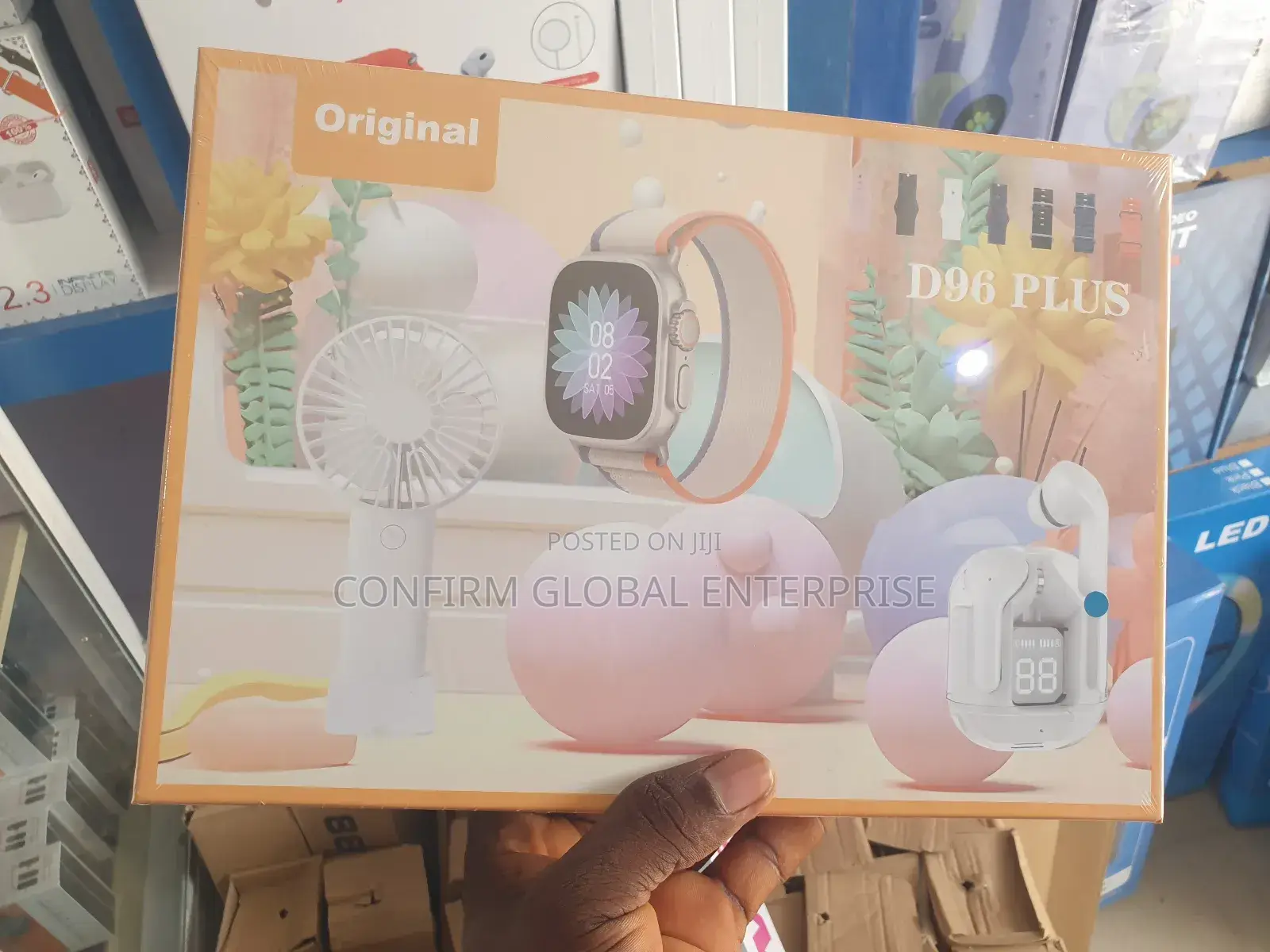 D96 Plus Complete Smart Watch With Mini Fan, Earpod and Multiple Strap