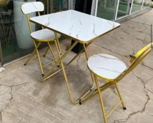 Marble White Table and 2 Chairs