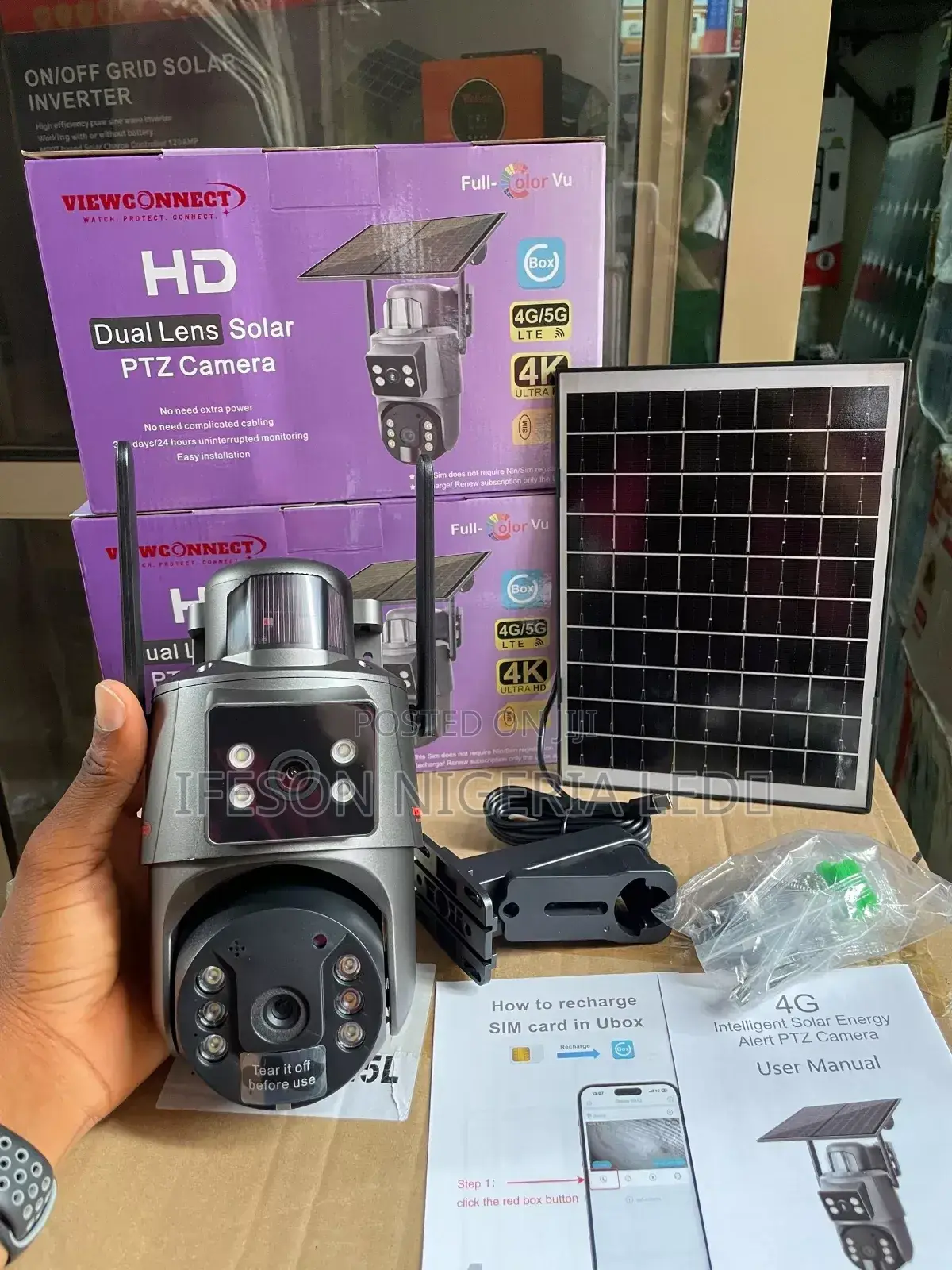 Solar Camera Ubox PTZ Dual Lens 8maga Pixel