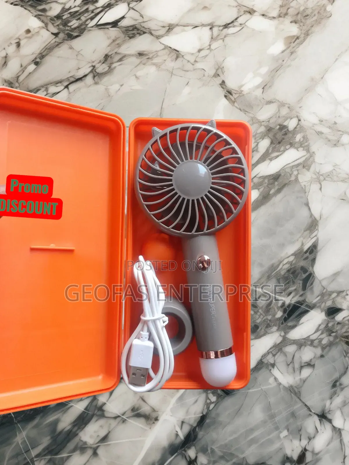 High Powerful Handheld Rechargeable Mini Fan With Led Light