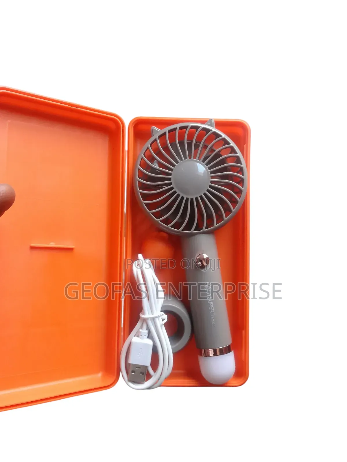 High Powerful Handheld Rechargeable Mini Fan With Led Light