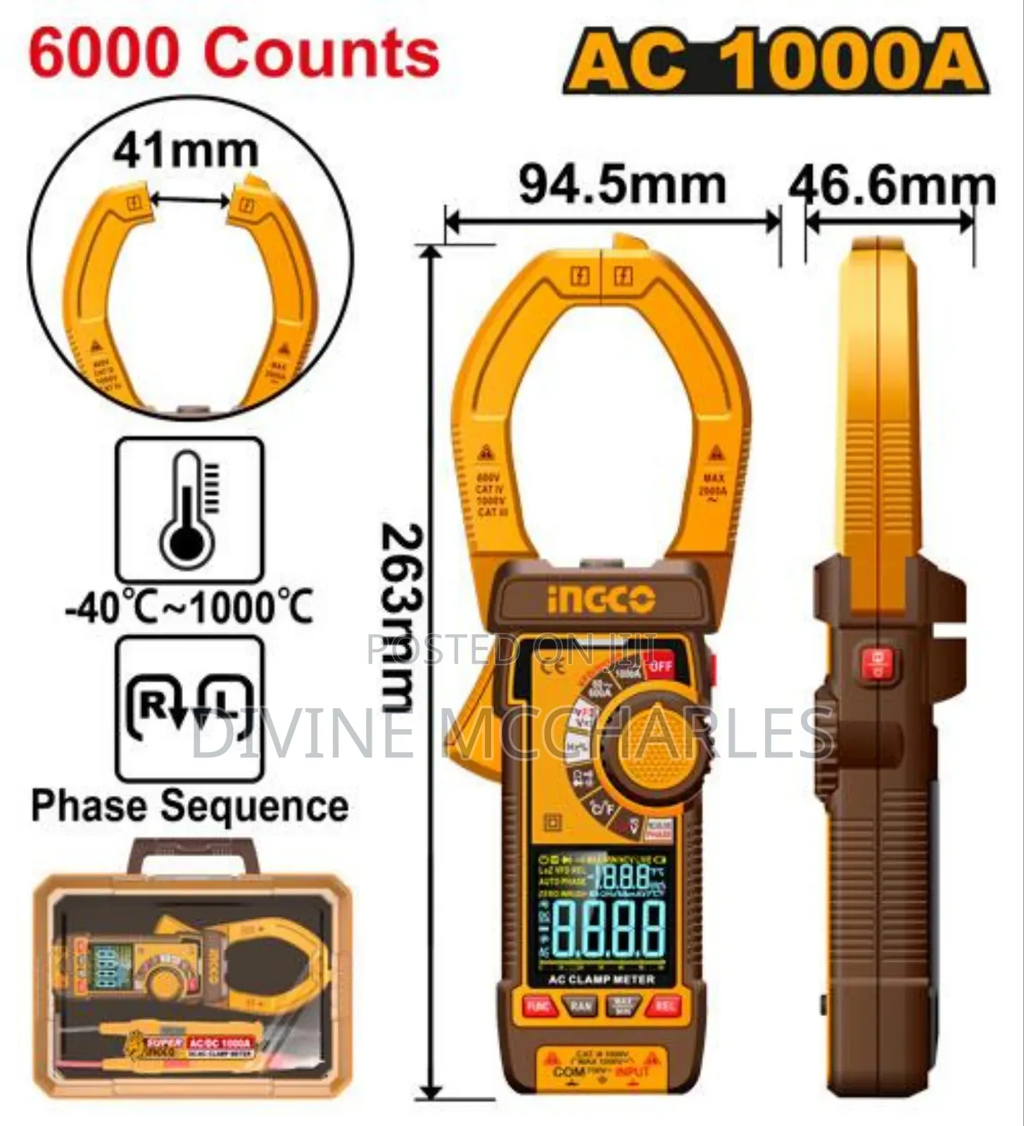 Ingco Ac Digital Clamp Meter Dcm610001