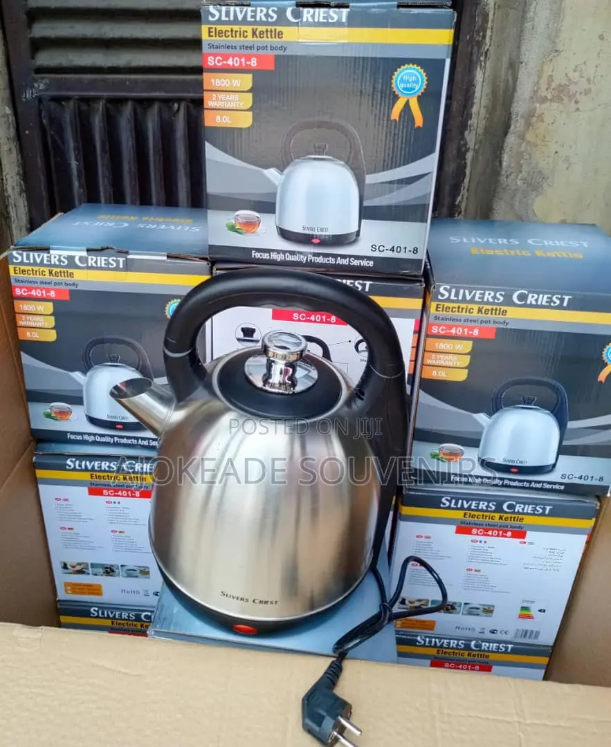 8l Silver Criest Electric Kettle
