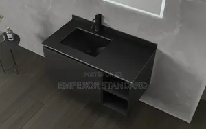 Matte Black Bathroom and Dining Cabinet Basin