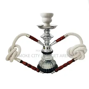 Double Hose Glass Colorful Hookah Shisha Pot