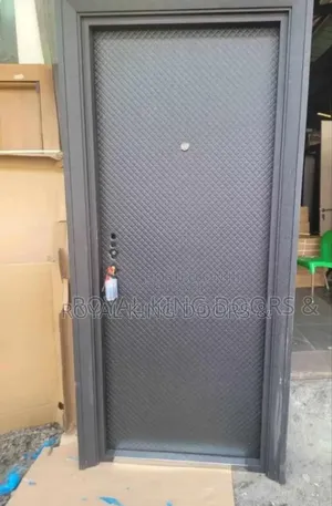 Black 3ft 70mm Steel Back Exit Door