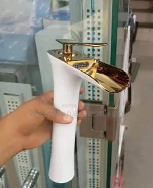 White and Gold Basin Tap