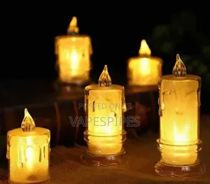 Candle Light Transparent Shell Desk Electronic Night Lamp Dating Party