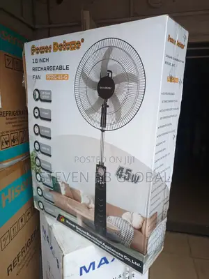 Power Deluxe 18" Inches 45w Rechargeable Fan With Remote + Led Light