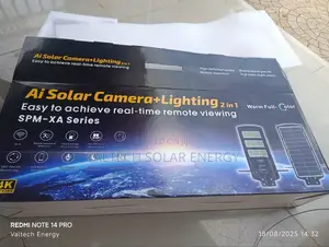 Ai Solar Street Light With Remote Viewing Wifi/Sim 4 Way Camera V380