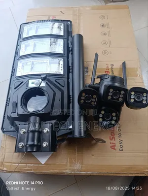 Ai Solar Street Light With Remote Viewing Wifi/Sim 4 Way Camera V380