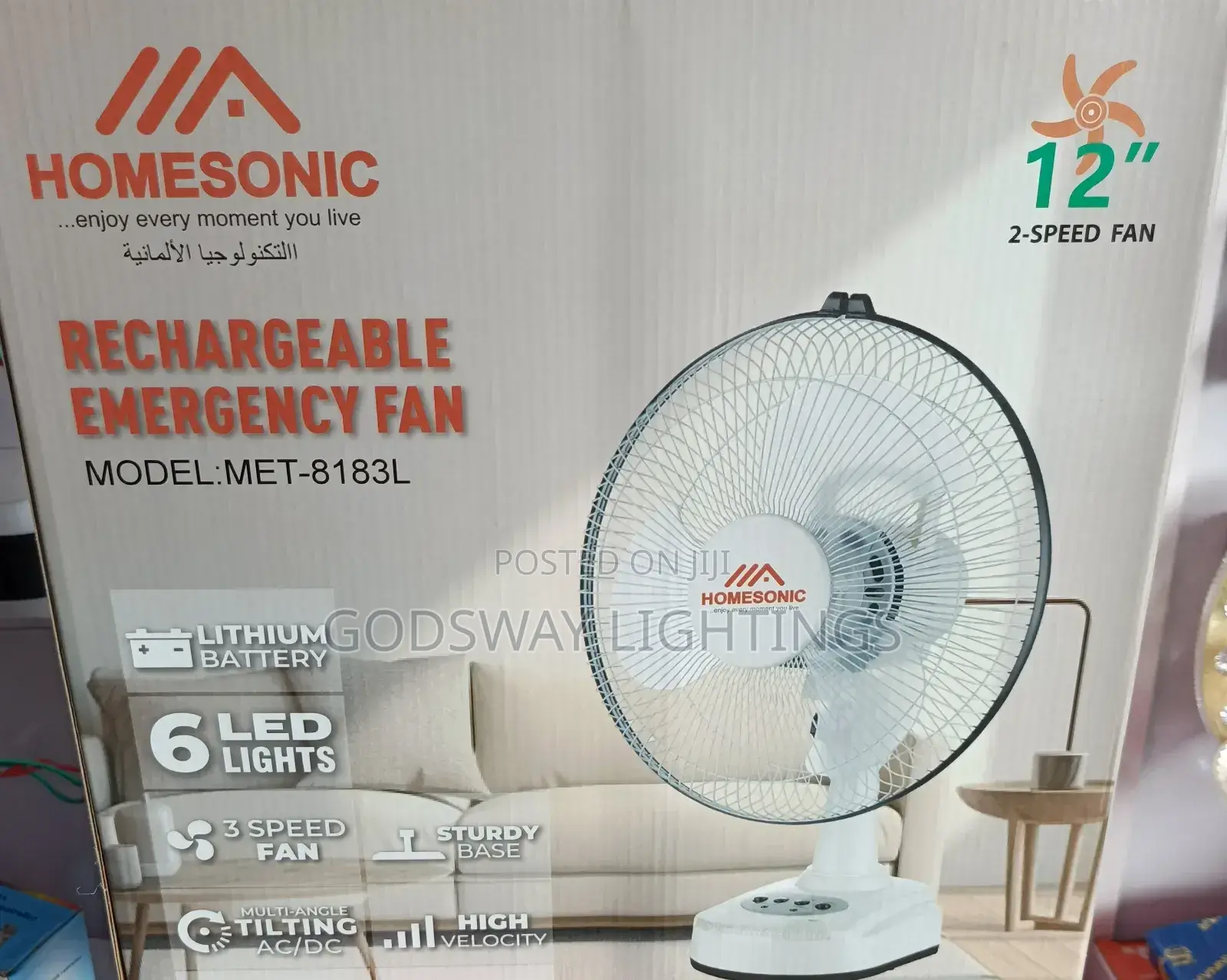 Homesonic Rechargeable Table Fan