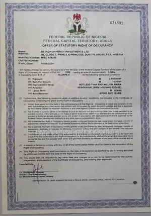 1.12 Hectares C of O Guzape Ii