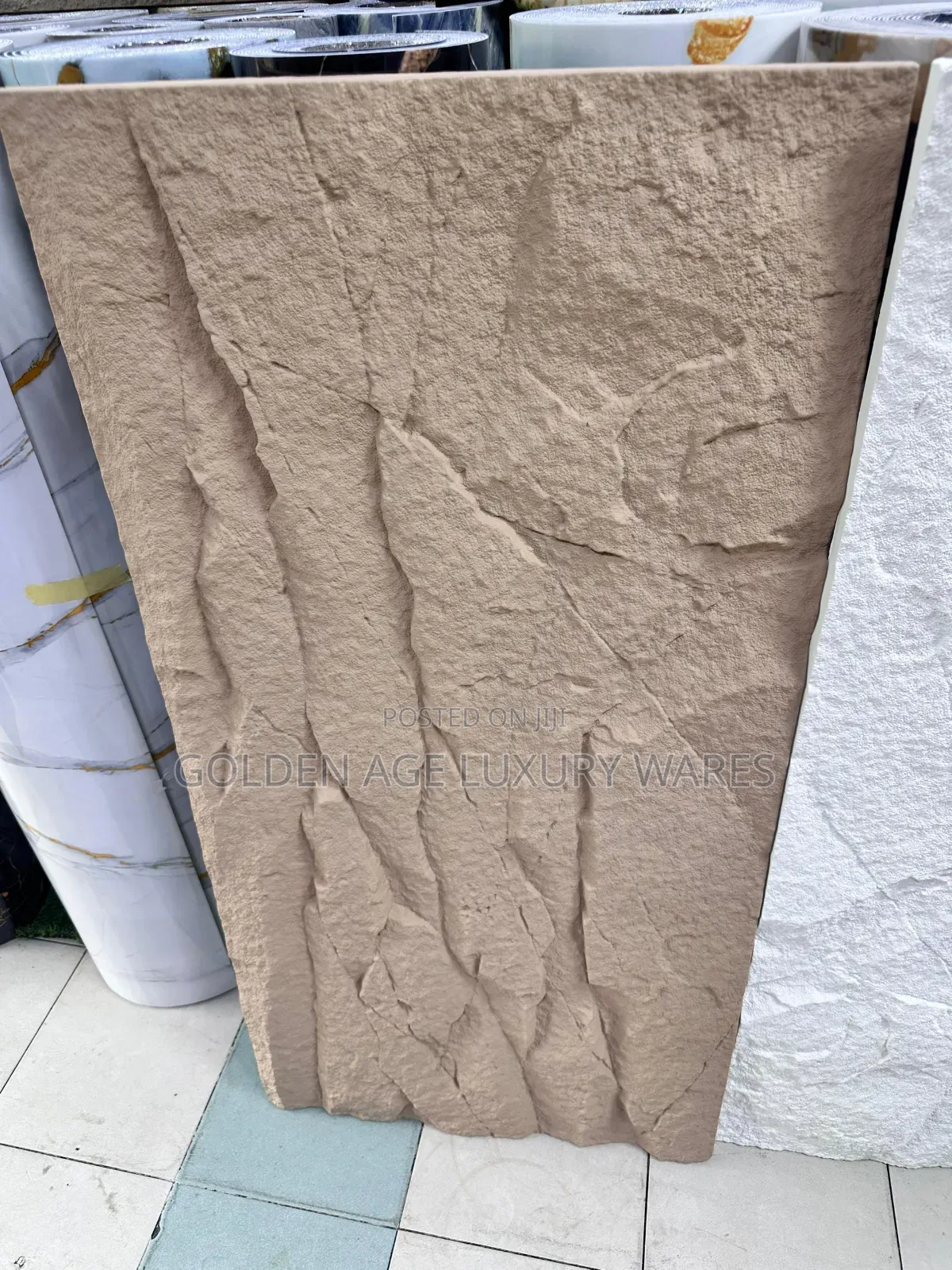Brown Color Pu Stone 3d Wall Panel