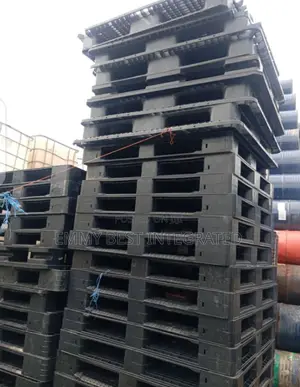 Stack Of Plastic Pallets.