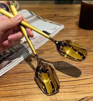 Golden and Silver Stainless Dinner Set Spoon