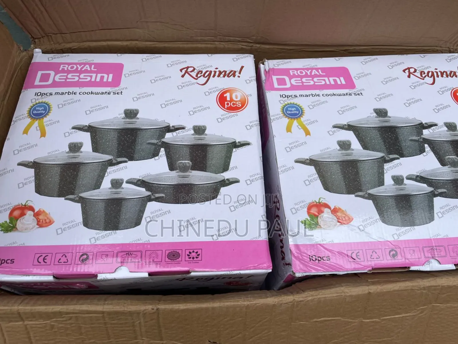 10-PCS Regina Royal Dessini Marble Cookware Set (Yz12)