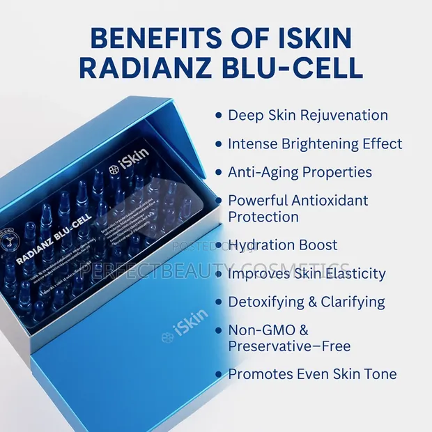 iskin radianz blu cell with nad+ glutathione injection Iskin Radianz Blu Cell With Nad Glutathione Injection - 1 Box , Daily Night  Dosage For Adults, Boosts Cell Energy, Detoxifies, Brightens Complexion at  Best Price in Bengaluru main image 0