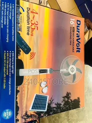 16 Inches 3in1 Duravolt Fan With Solar Panel