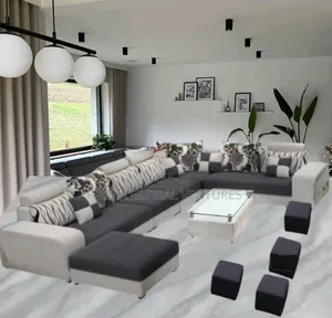 Lovely Livingroom Couch. U-Shape Sofa Chairs,Table N Stools