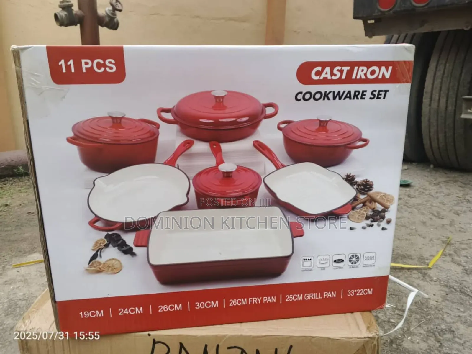11pieces Modern Cast Iron Enamel Pot