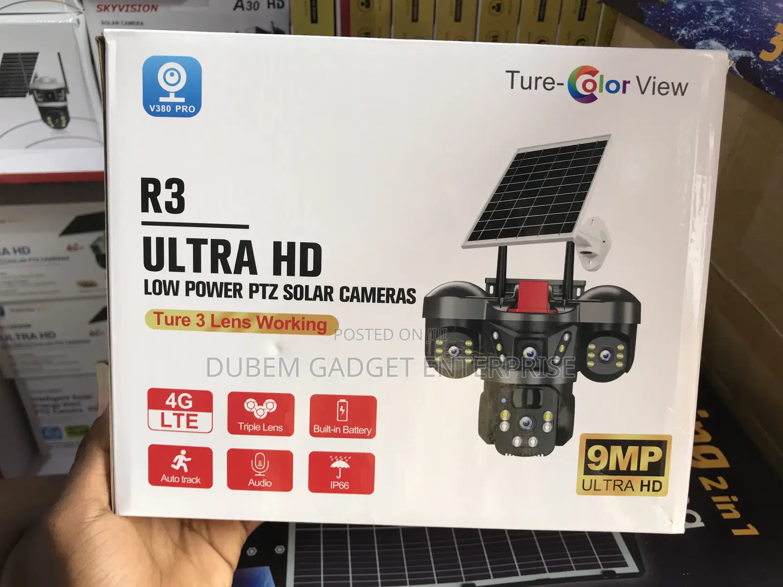 Ultra Hd Triple Lens Solar PTZ Camera 4g