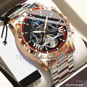 Poedagar Chronograph Big Engine Wristwatch With Week Hours Date Week