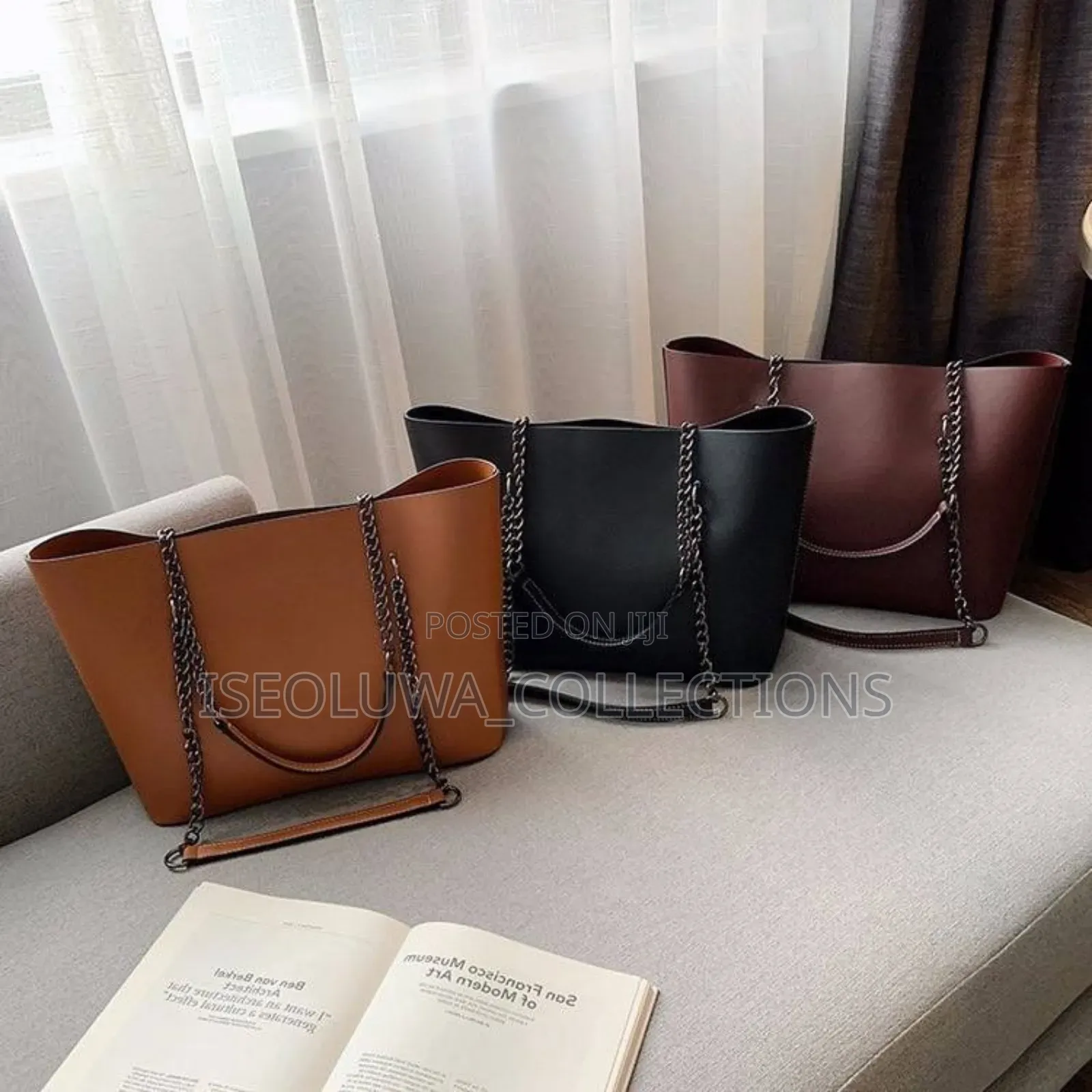 Solid Chain Tote Bag