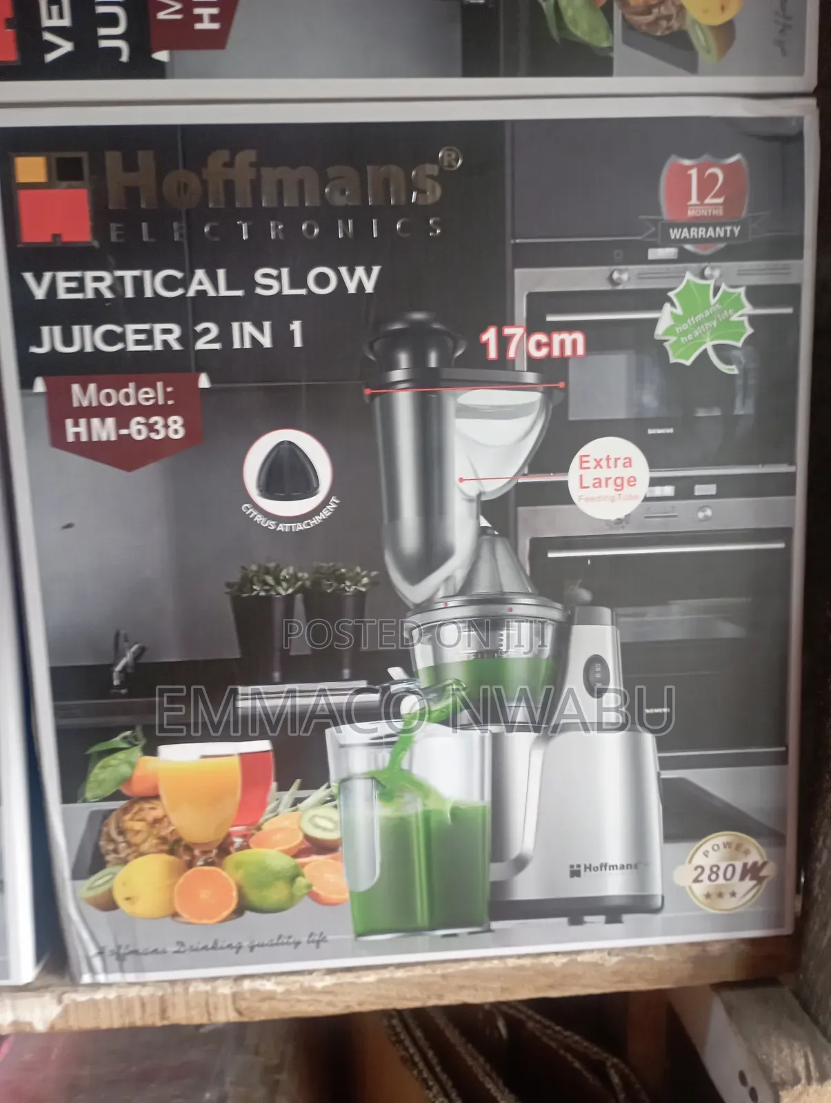 Hoffman's Electronic Vertical Slow Juicer 2in1