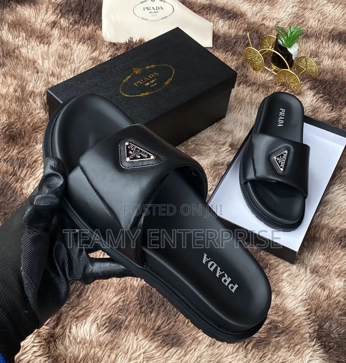 Luxury Quality Prada Milano Slides