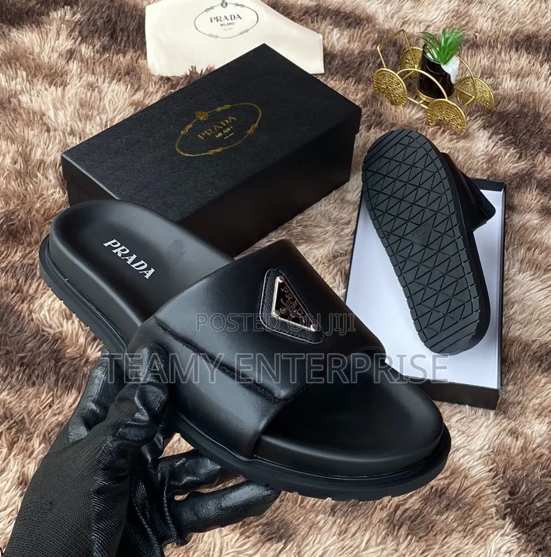 Luxury Quality Prada Milano Slides