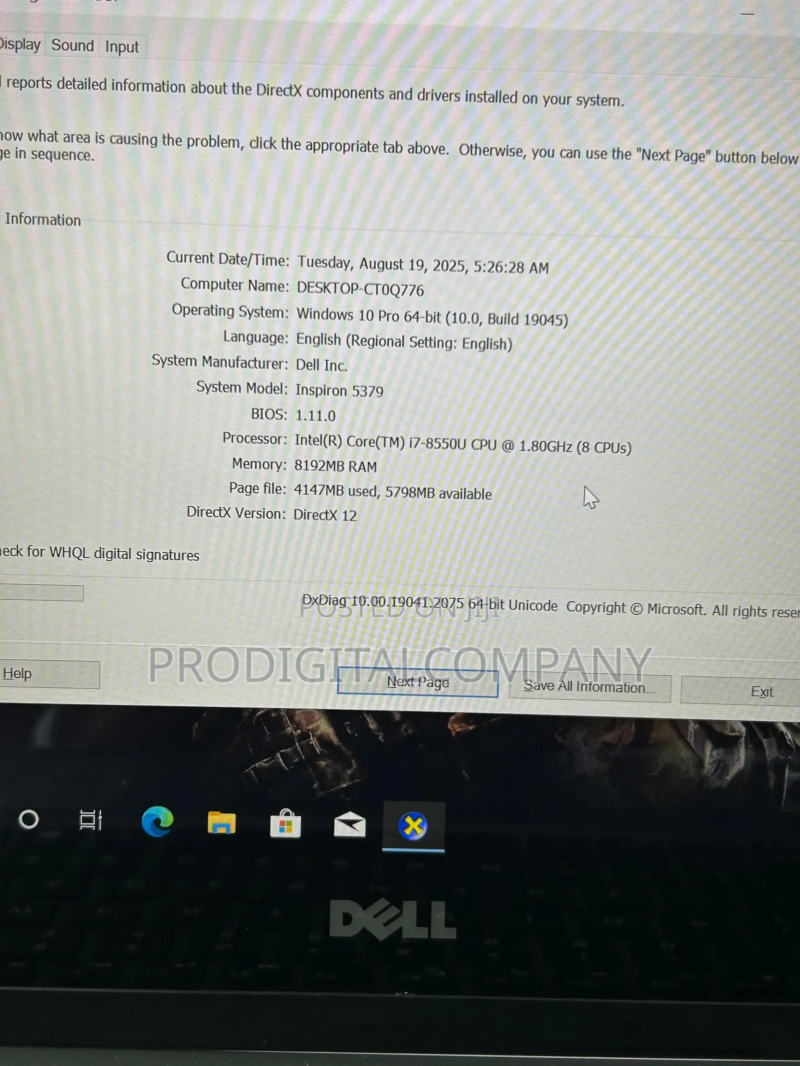 Laptop Dell Inspiron 13 5379 8GB Intel Core i7 HDD 1T