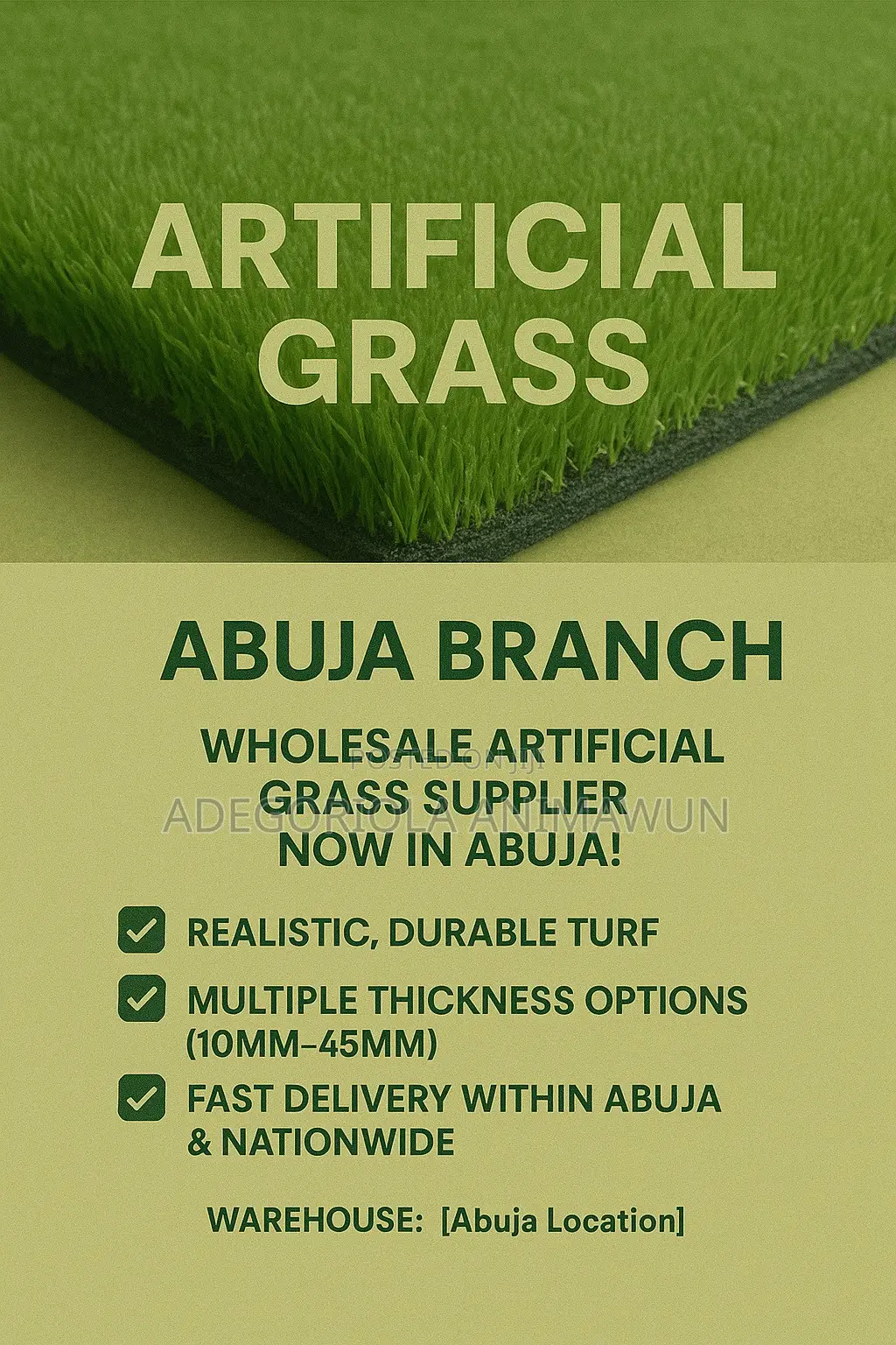 Artificial Grass Abuja – Perfect for Gardens, Events, Schools