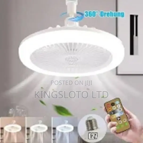 Socket Ceiling Fan With Led Light and Remote Control
