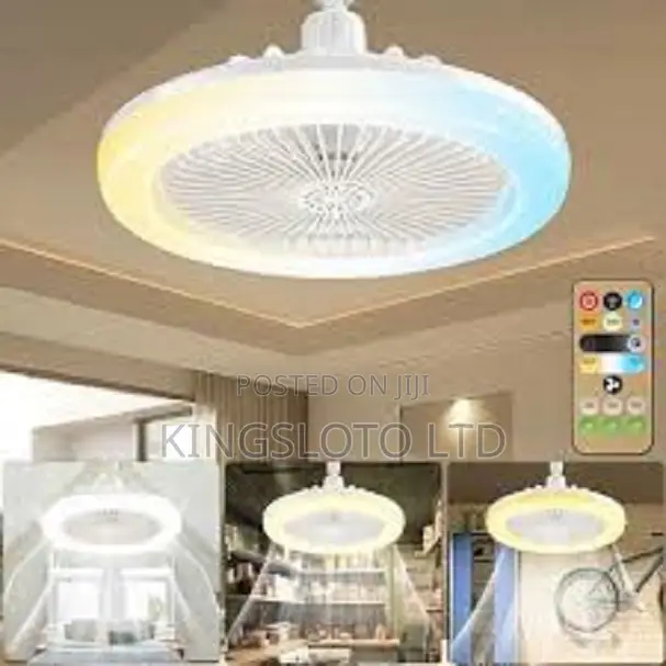 Socket Ceiling Fan With Led Light and Remote Control