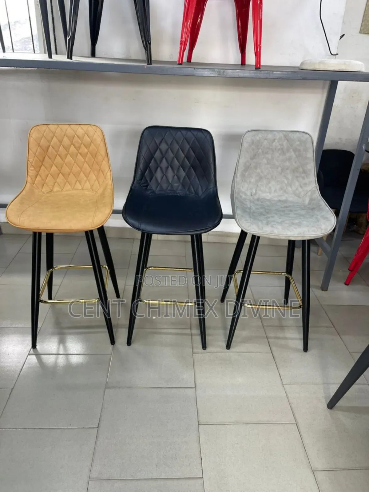 Simple Gold Ring Bar Stools