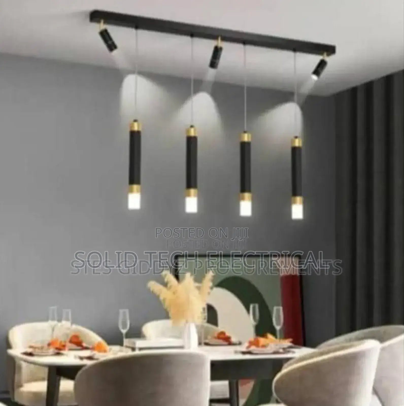 4 Drops Pendant Droplight With Tracklights