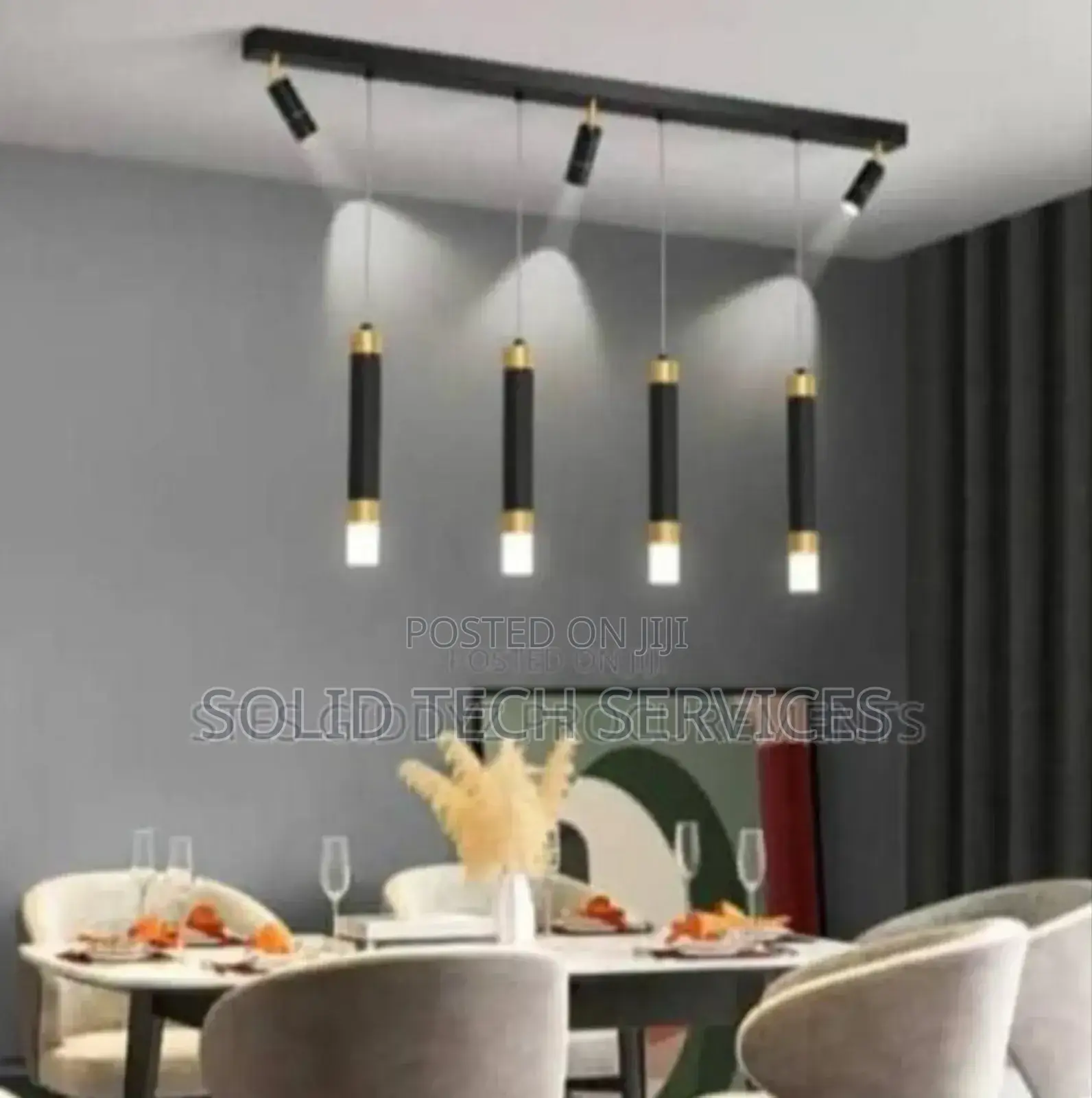 4 Drops Pendant Droplight With Tracklights