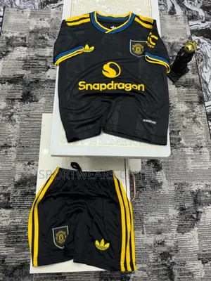 Original 2025/2026 Manchester United Away Man U Black Children Jersey