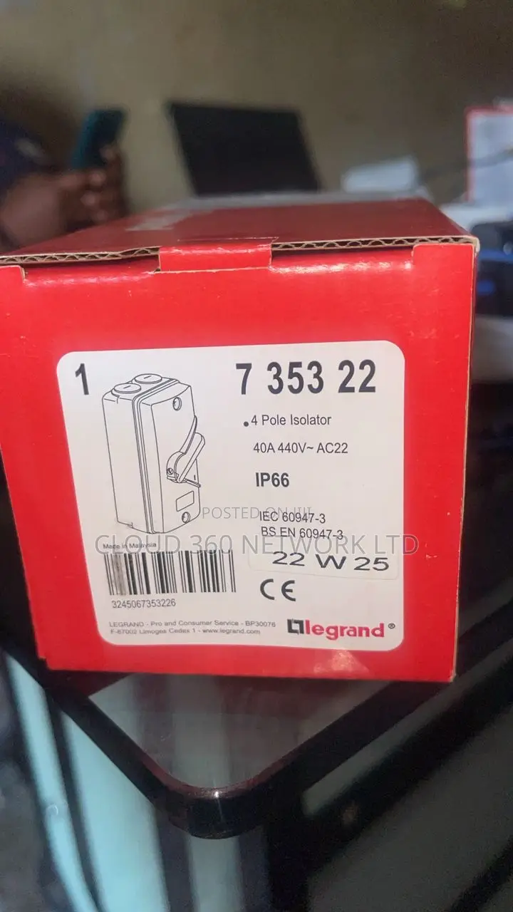 Legrand 40a Isolator Switch. 4pole
