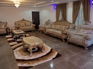 Turkish Royal Gold Chair With Center Table
