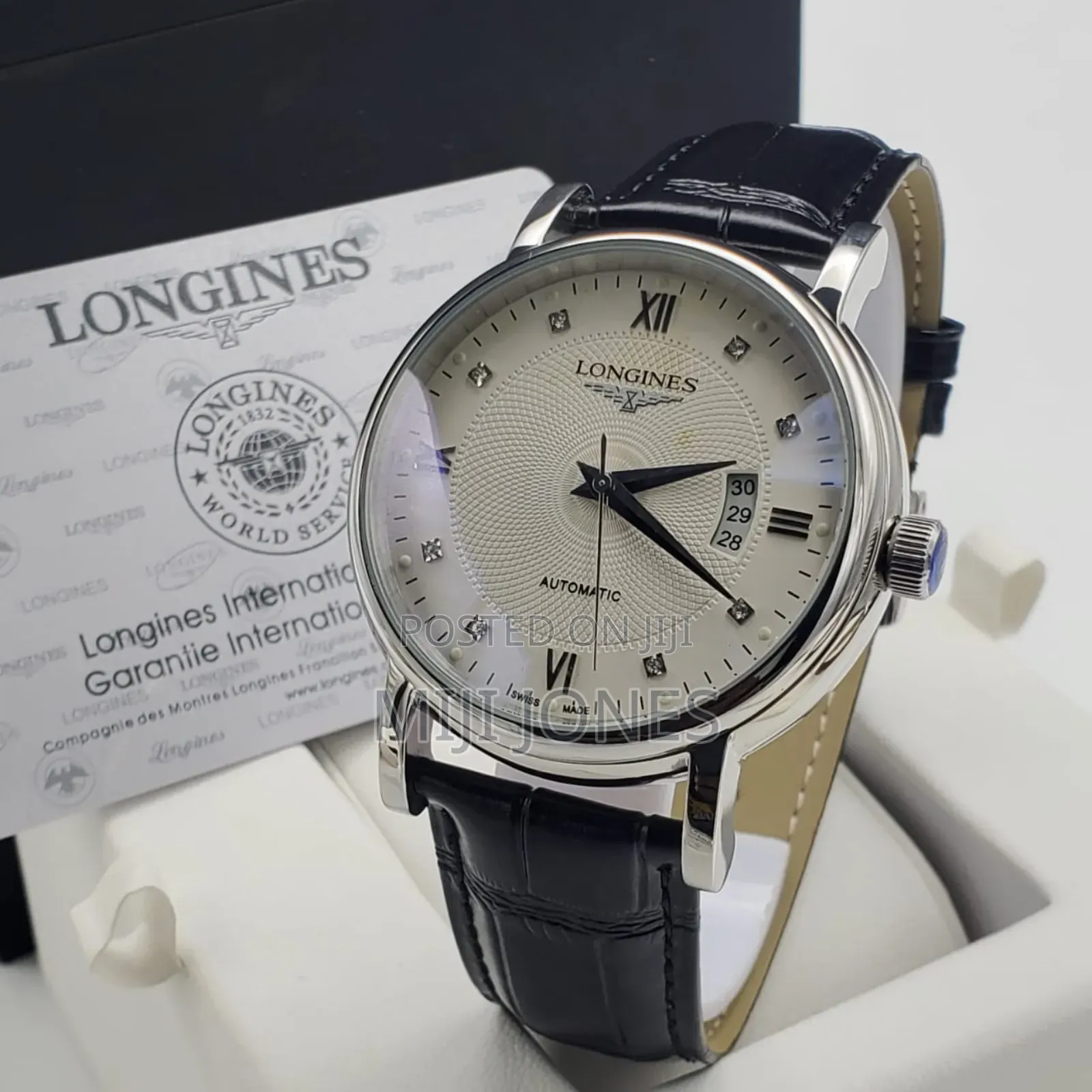 Longines Inspired Automatic Leather Strap Watch
