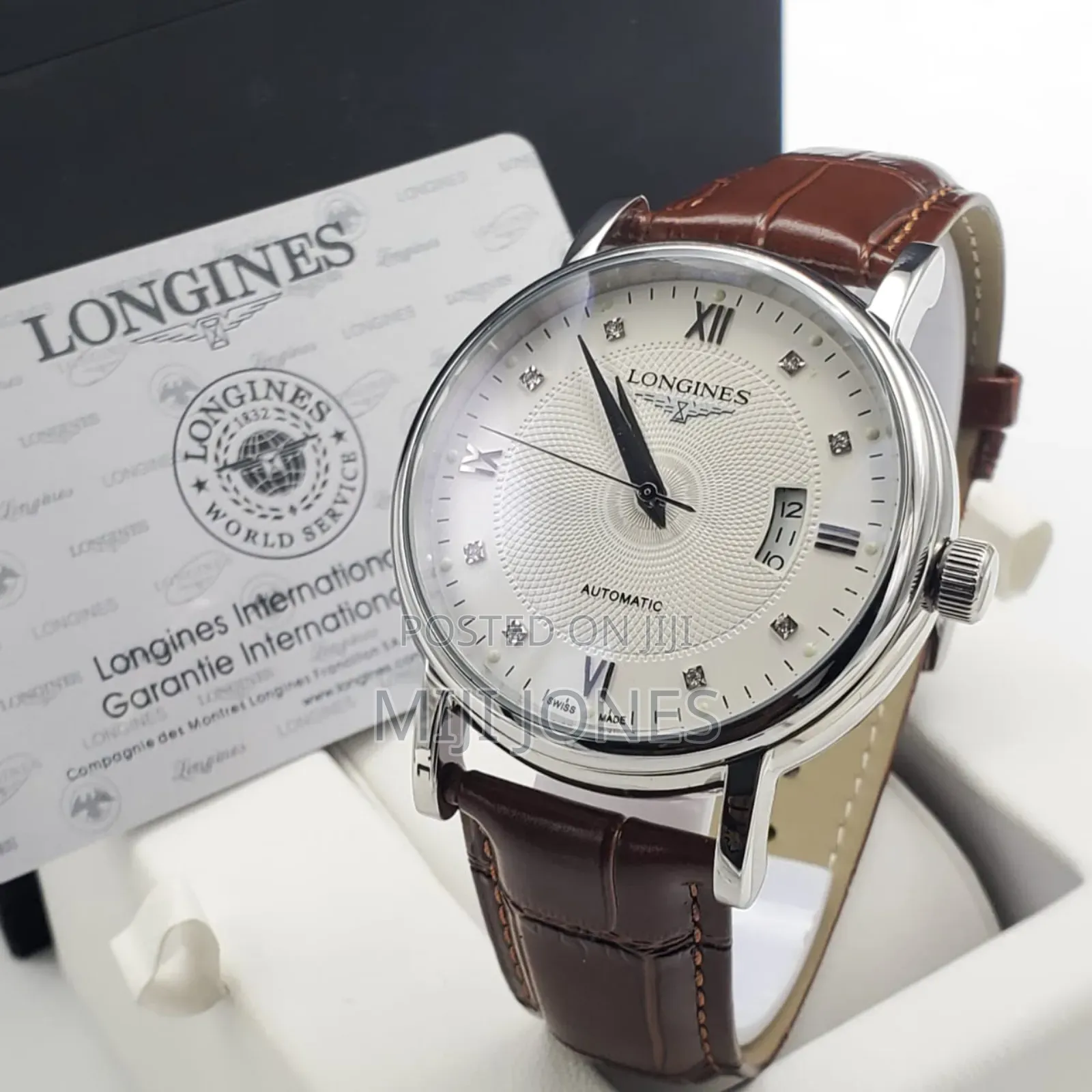 Longines Inspired Automatic Leather Strap Watch