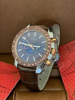Omega Automatic Engine Black Strap Wristwatch