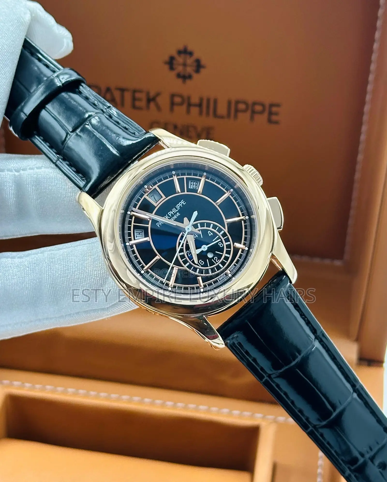 Automatic Engine Annual Calendar Patek Philippe Leather Strap