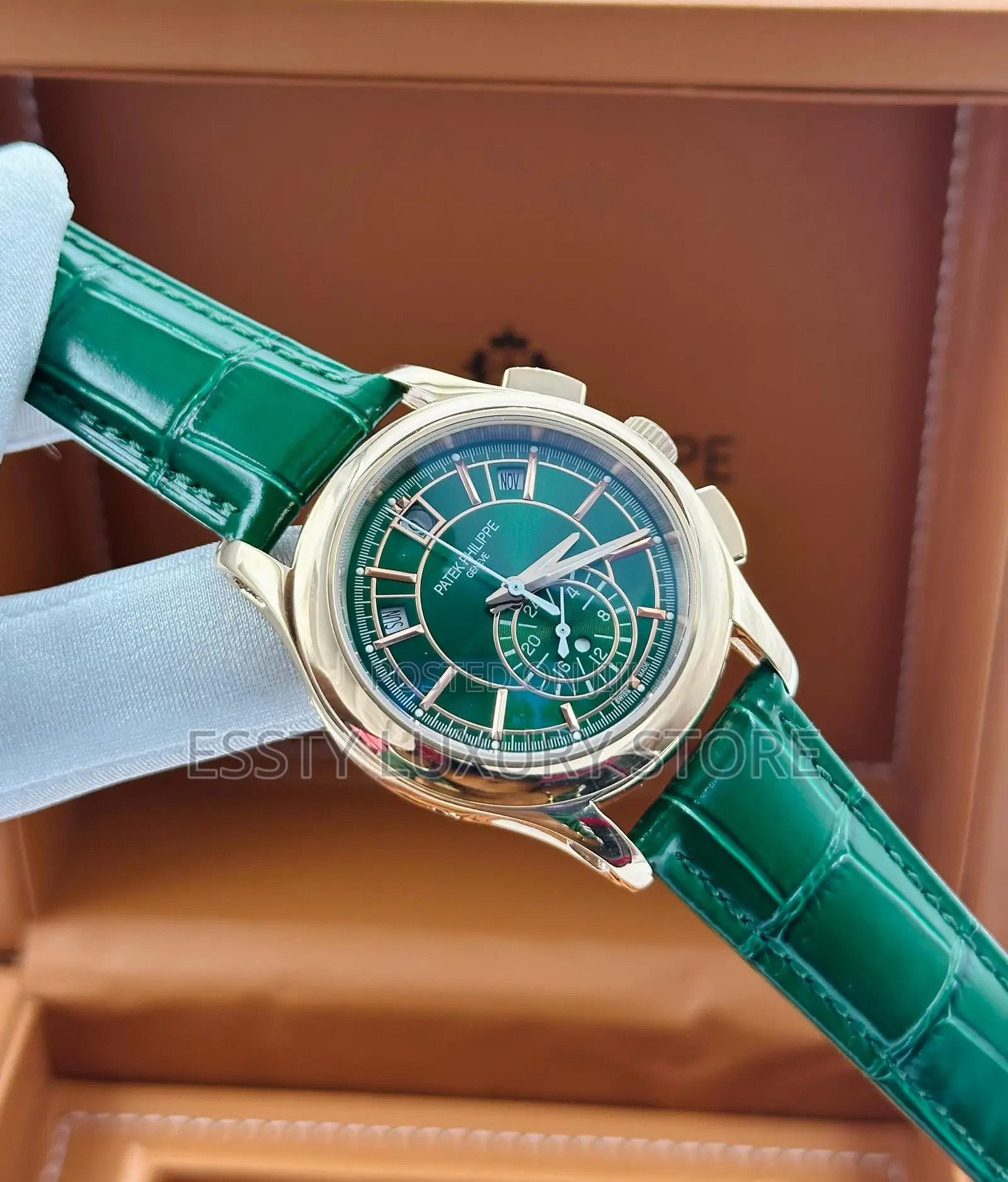 Automatic Engine Annual Calendar Patek Philippe Leather Strap