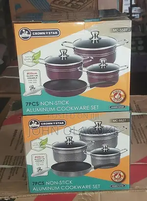 Master Chef Crown Star 7pcs Non Stick Al Cookware Set Mc-5527