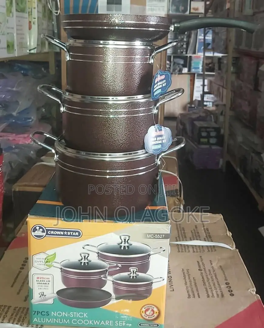 Master Chef Crown Star 7pcs Non Stick Al Cookware Set Mc-5527