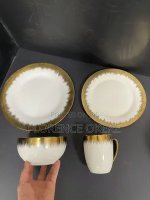 16pcs Luxury White and Gold Dinner Set