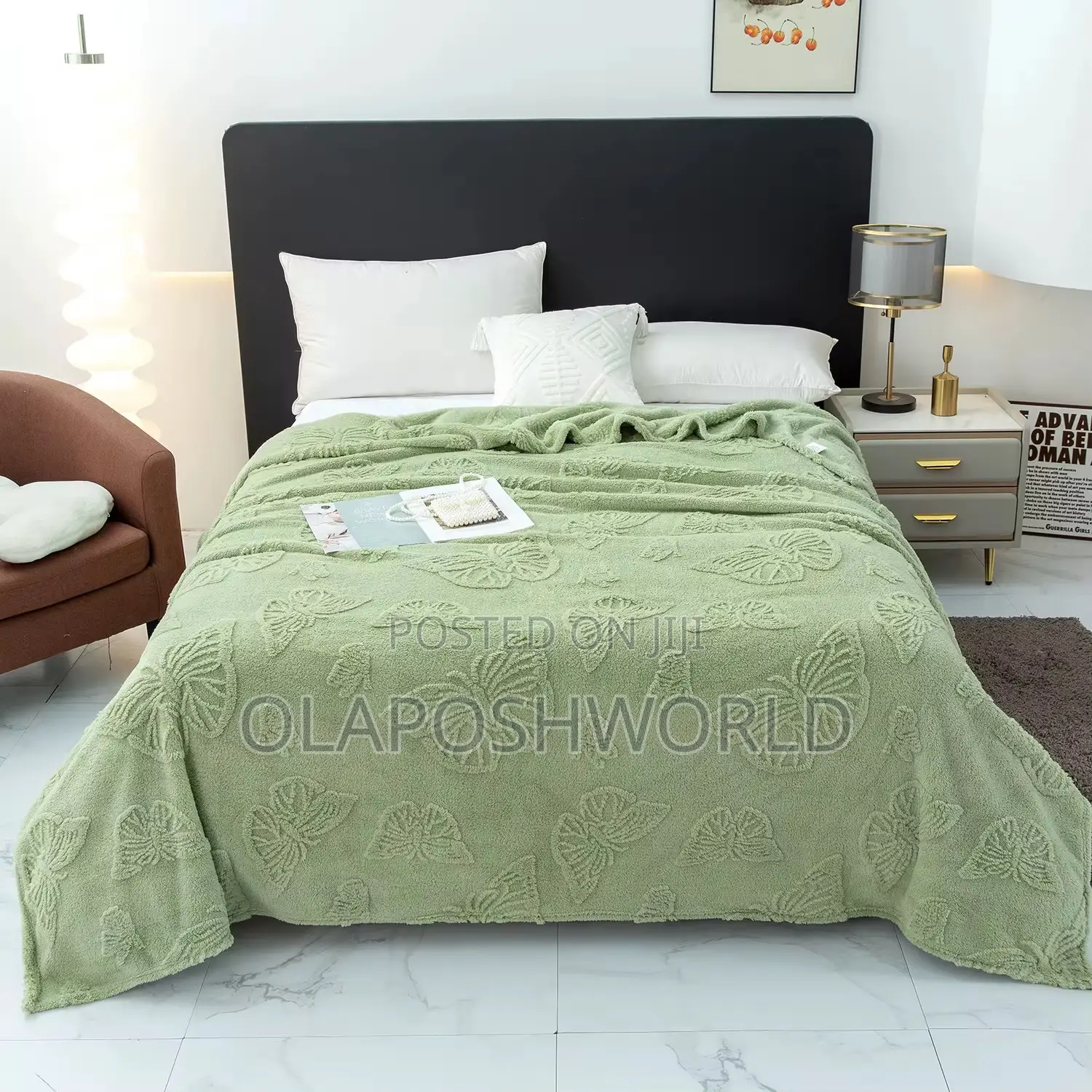 Mint Green Posh Drape Sofa Blanket